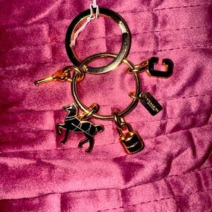 Coach Gold Horse & Carriage Padlock Key Chain Fob, Bag Charm Key Ring NWT F65167